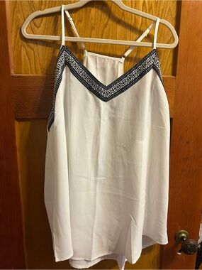 White Embroidered V-Neck Spaghetti Strap Camisole